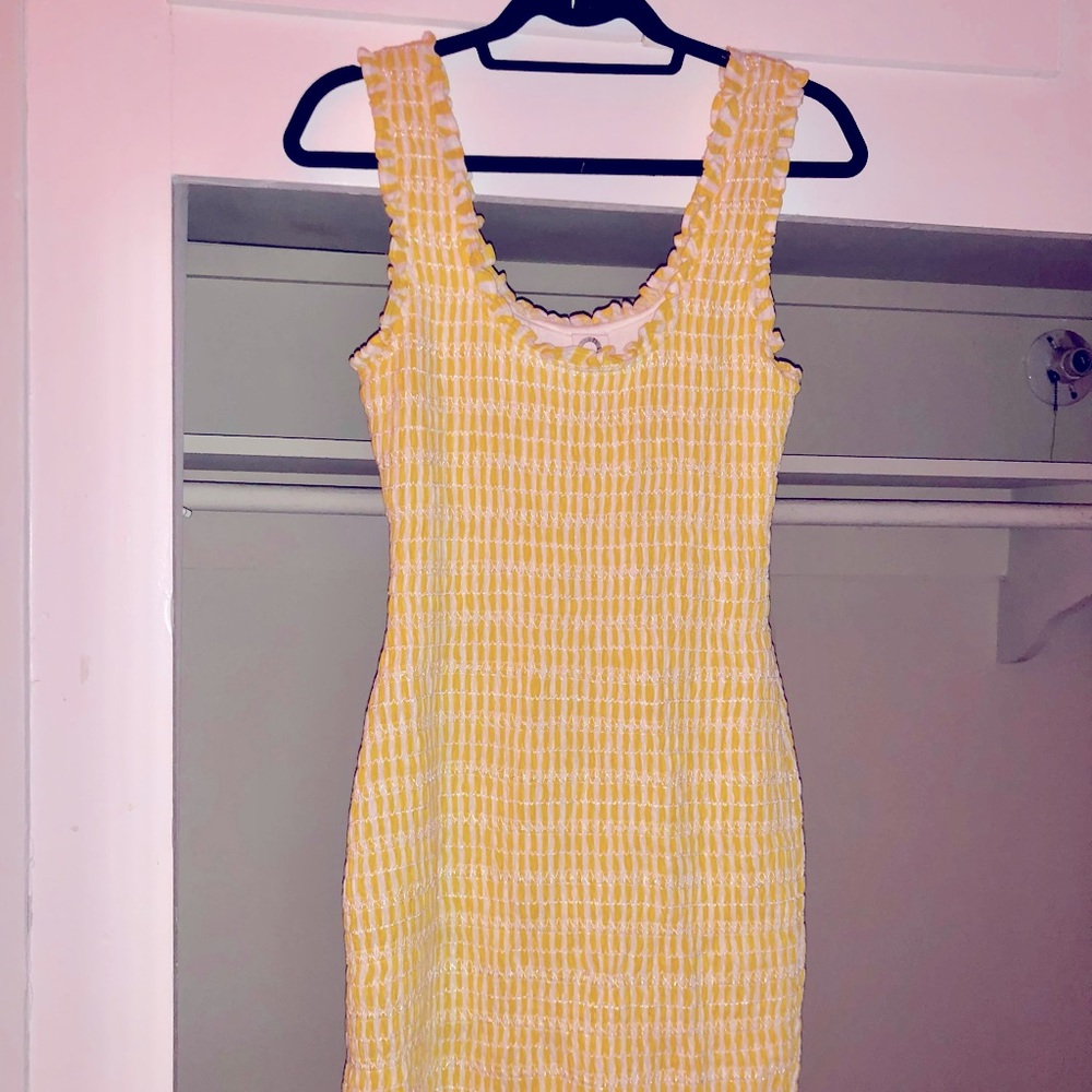 Anthropologie Akemi + Kin Yellow Ruffled Day Dress